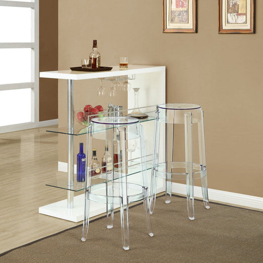 Modway Casper Modern Acrylic Two Bar Stools in Clear - Fully Assembled MDY-EEI-909-CLR