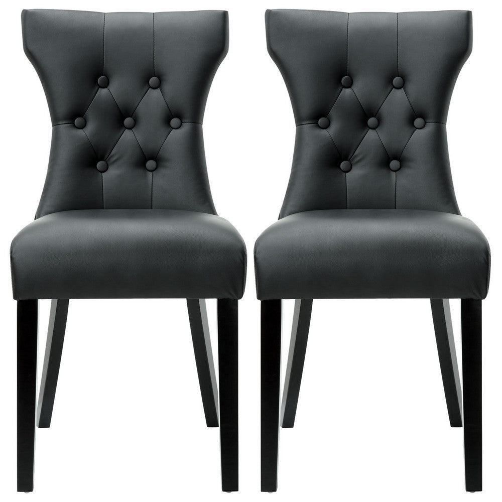 Silhouette Dining Chairs Set of 2 - No Shipping Charges MDY-EEI-911-BLK