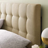 Modway Lily Tufted Linen Fabric Upholstered Queen Headboard in Beige