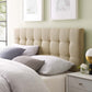 Beige Lily Queen Fabric Headboard - No Shipping Charges MDY-MOD-5041-BEI