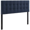 Navy Lily Queen Fabric Headboard