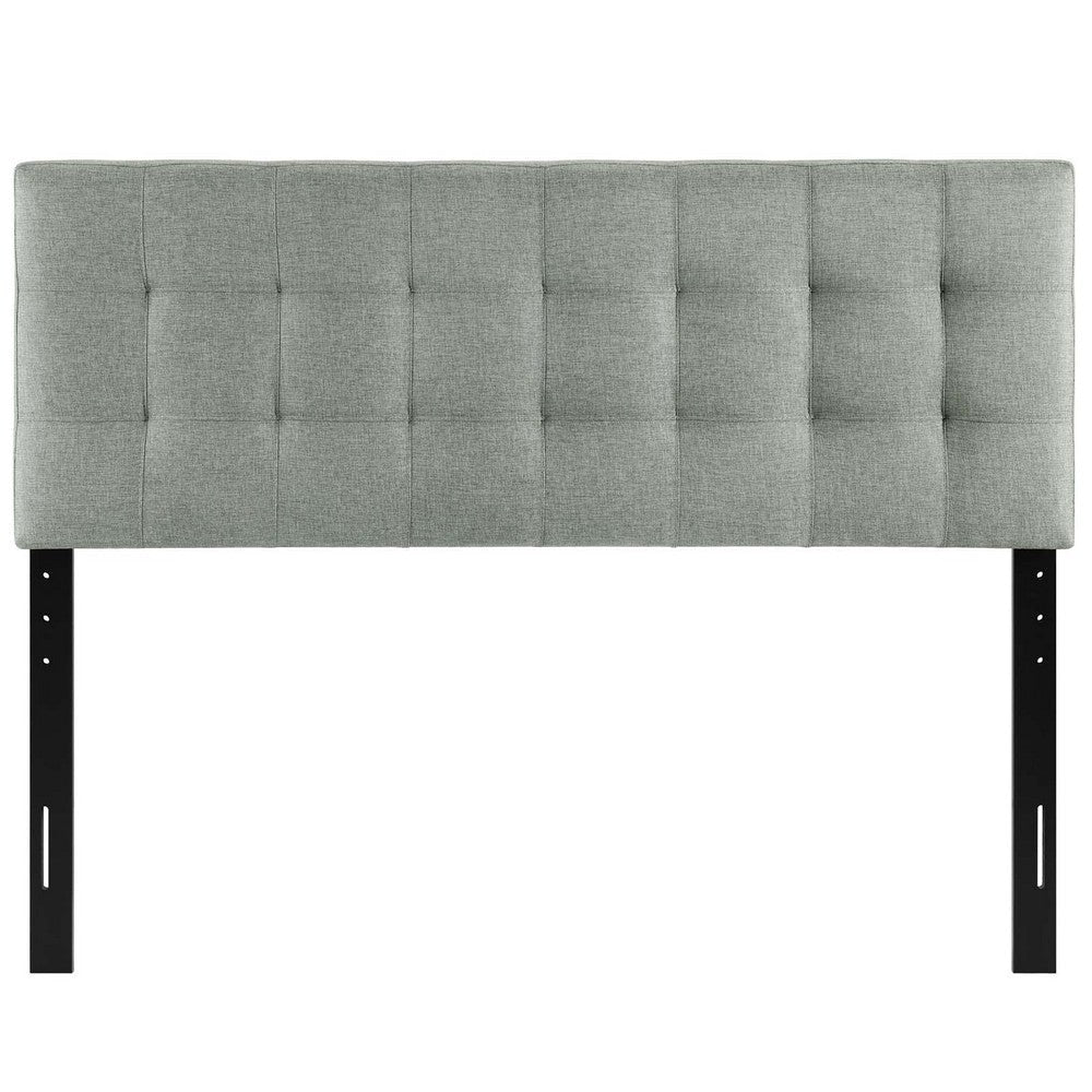 Gray Lily King Fabric Headboard - No Shipping Charges MDY-MOD-5144-GRY