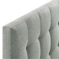 Gray Lily King Fabric Headboard - No Shipping Charges MDY-MOD-5144-GRY