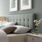 Gray Lily King Fabric Headboard - No Shipping Charges MDY-MOD-5144-GRY