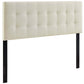 Modway Lily Tufted Linen Fabric Upholstered King Headboard in Ivory