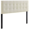 Modway Lily Tufted Linen Fabric Upholstered King Headboard in Ivory