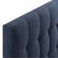 Navy Lily King Fabric Headboard - No Shipping Charges MDY-MOD-5144-NAV