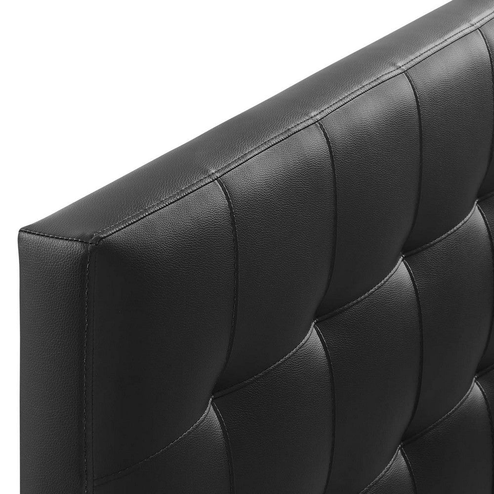 Black Lily King Vinyl Headboard - No Shipping Charges MDY-MOD-5145-BLK