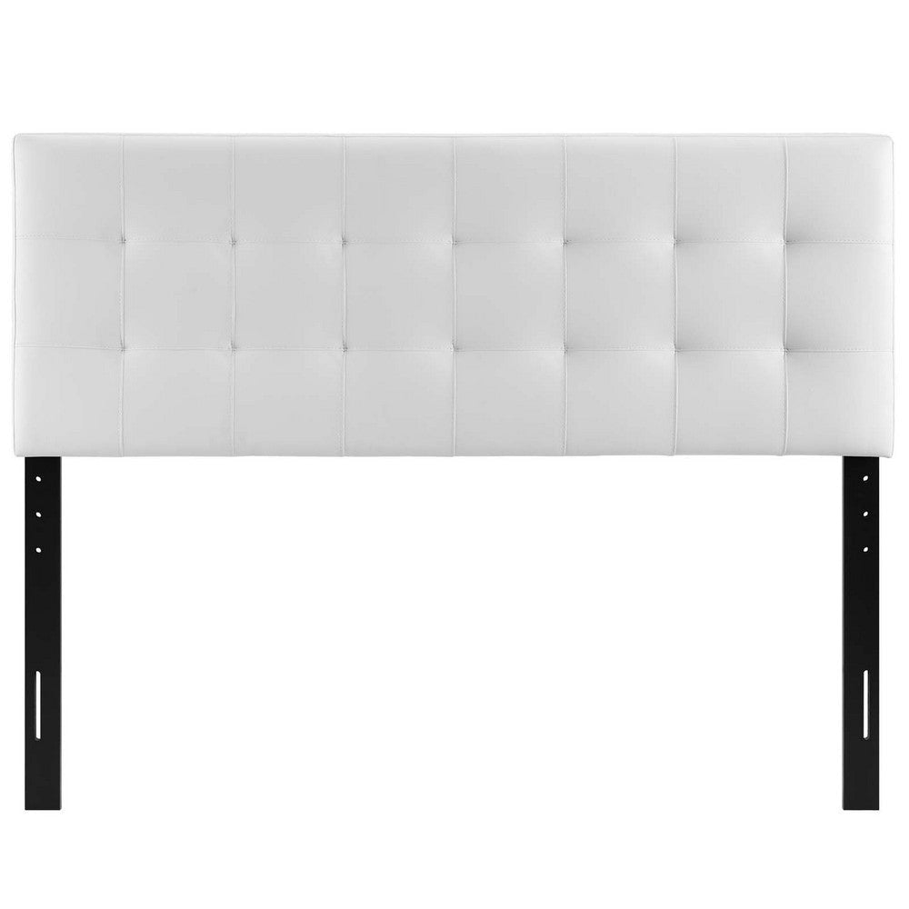 White Lily King Vinyl Headboard - No Shipping Charges MDY-MOD-5145-WHI