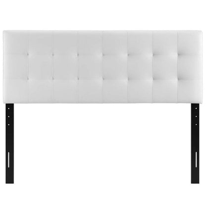 White Lily King Vinyl Headboard - No Shipping Charges MDY-MOD-5145-WHI