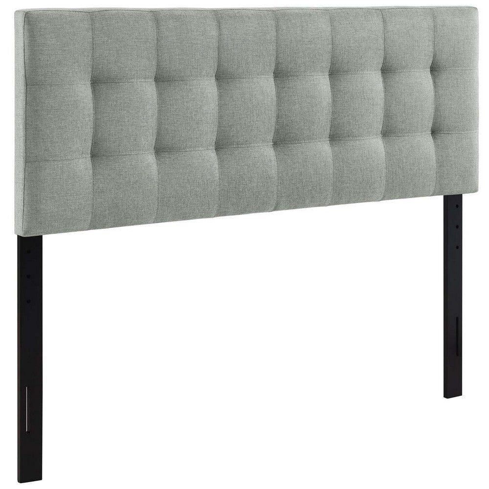 Modway Lily Tufted Linen Fabric Upholstered Full Headboard in Gray