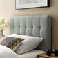 Modway Lily Tufted Linen Fabric Upholstered Twin Headboard in Gray