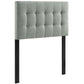 Gray Lily Twin Fabric Headboard