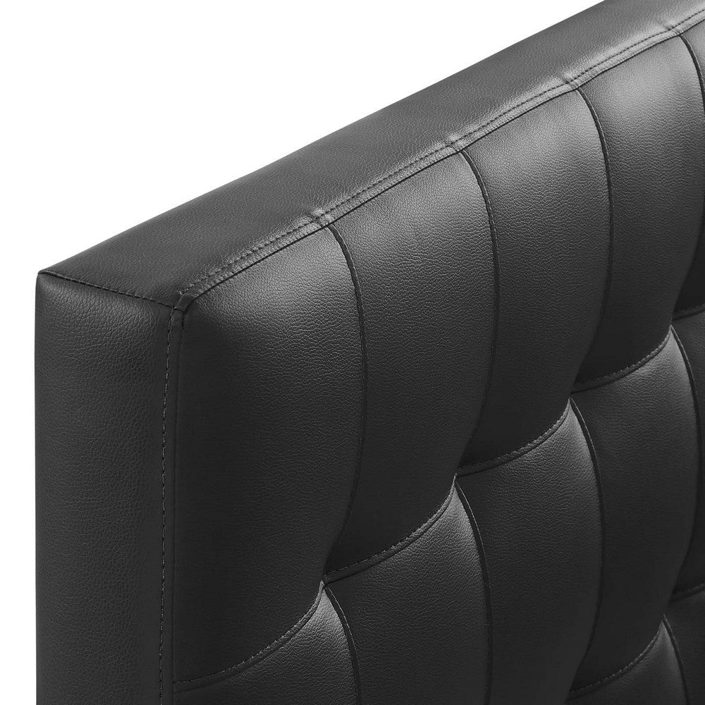 Black Lily Twin Vinyl Headboard - No Shipping Charges MDY-MOD-5149-BLK