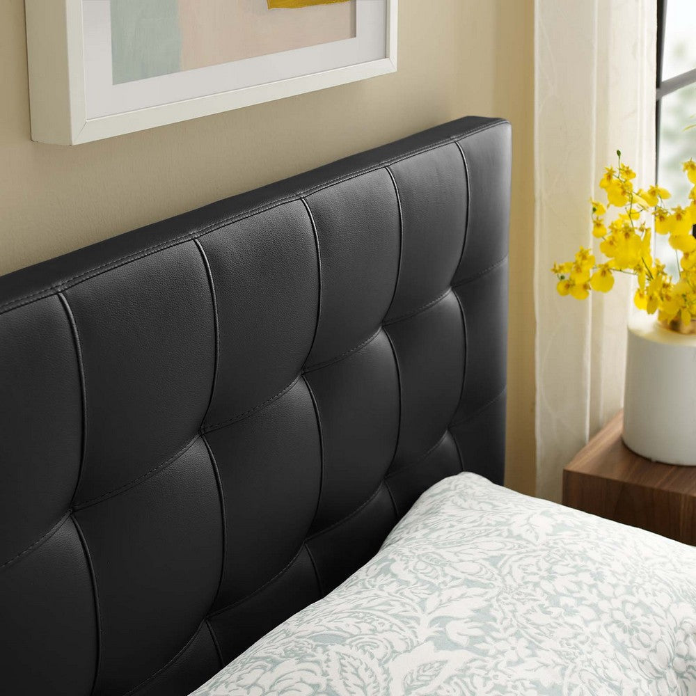 Black Lily Twin Vinyl Headboard - No Shipping Charges MDY-MOD-5149-BLK