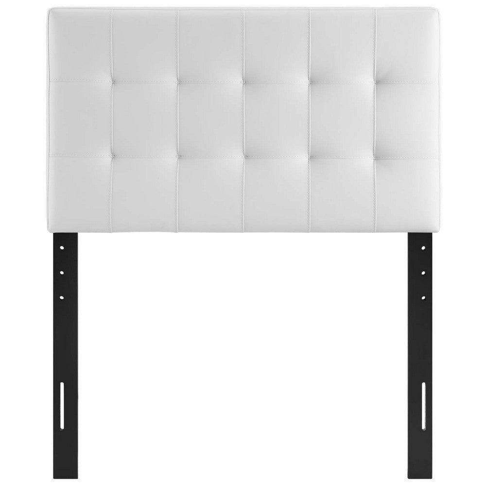 White Lily Twin Vinyl Headboard - No Shipping Charges MDY-MOD-5149-WHI