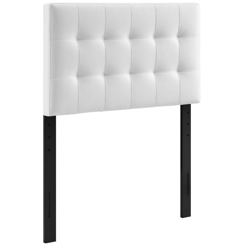 White Lily Twin Vinyl Headboard