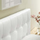 White Lily Twin Vinyl Headboard - No Shipping Charges MDY-MOD-5149-WHI