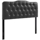 Black Annabel Queen Vinyl Headboard - No Shipping Charges MDY-MOD-5155-BLK