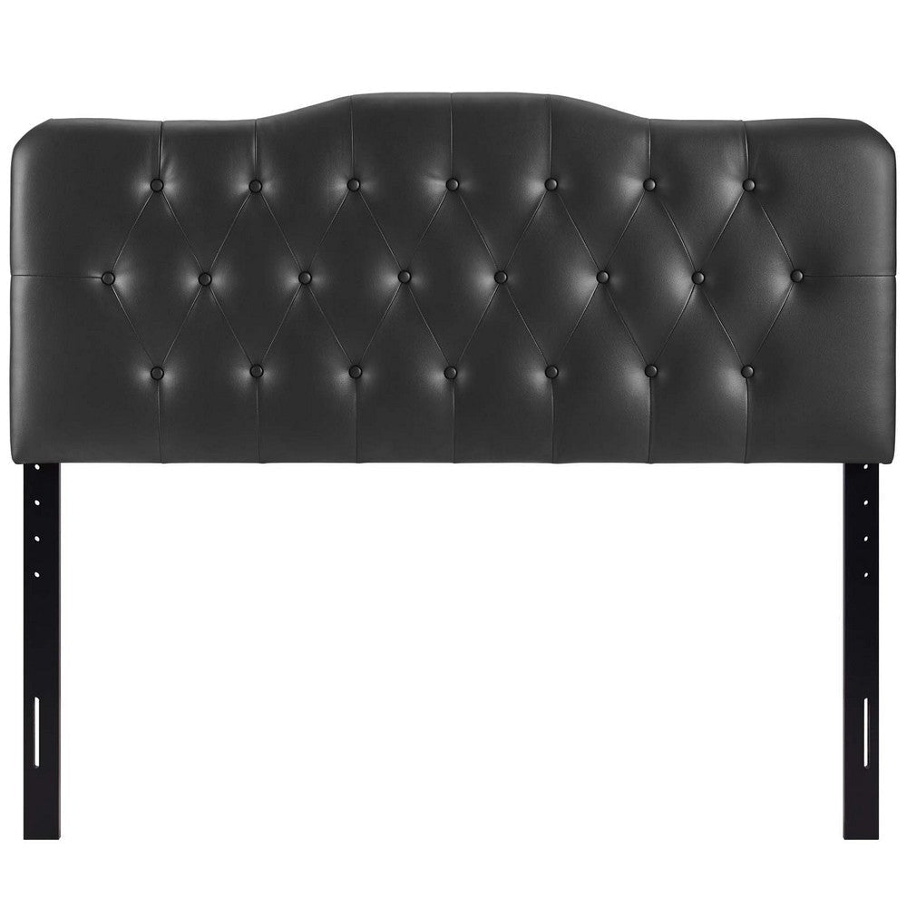 Black Annabel Queen Vinyl Headboard - No Shipping Charges MDY-MOD-5155-BLK