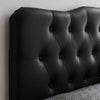 Black Annabel Queen Vinyl Headboard - No Shipping Charges MDY-MOD-5155-BLK