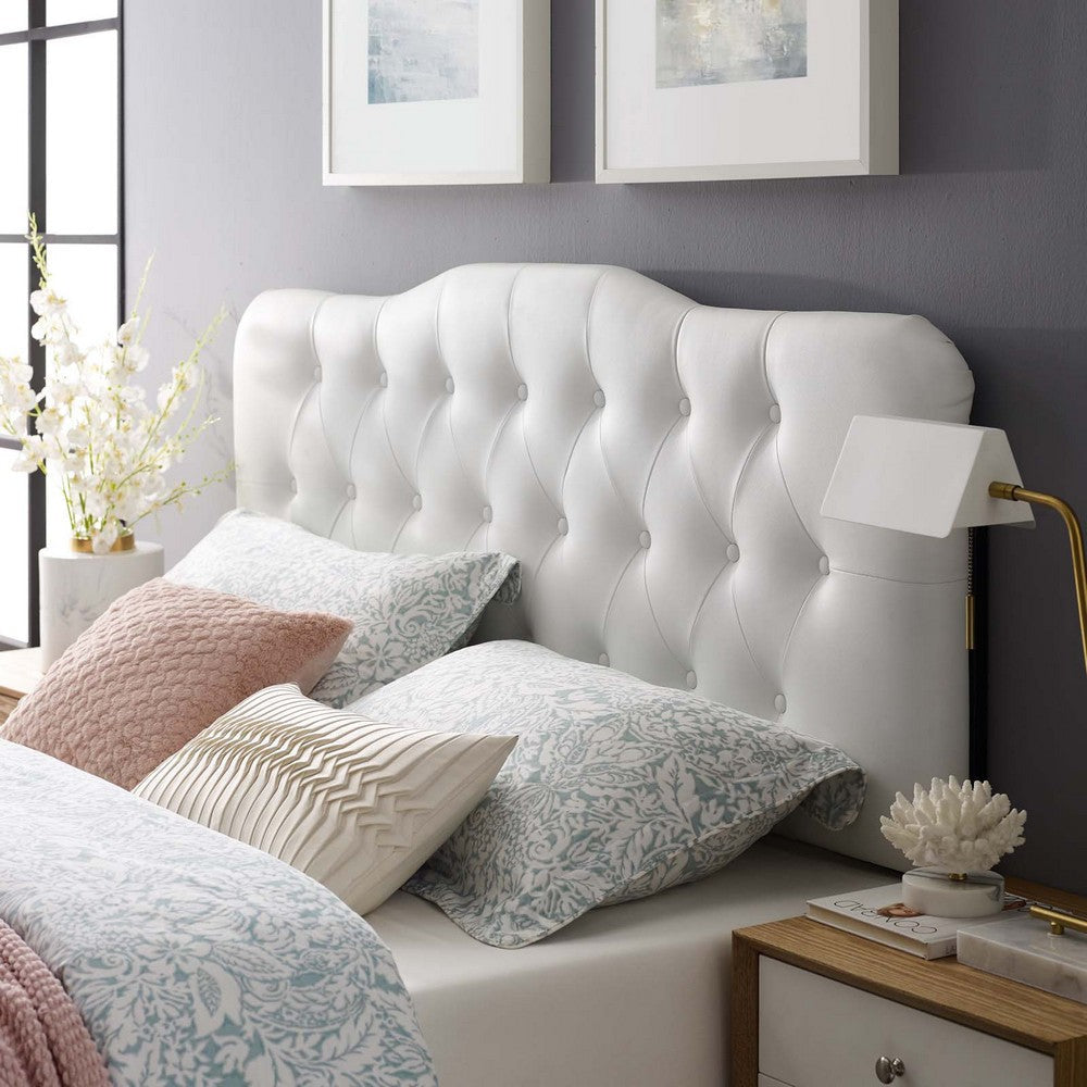 Annabel Queen Vinyl Headboard - No Shipping Charges MDY-MOD-5155-WHI