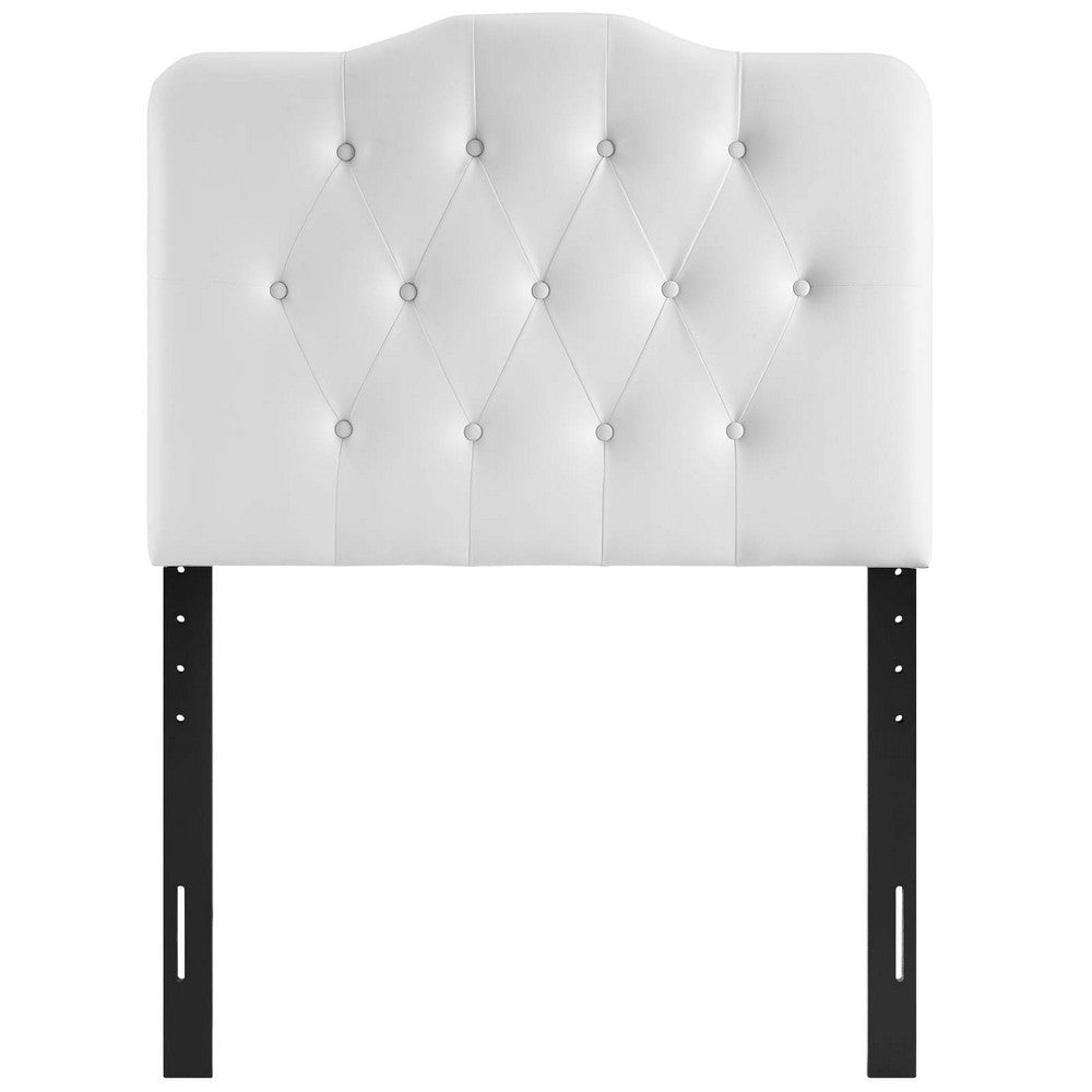 White Annabel Twin Vinyl Headboard - No Shipping Charges MDY-MOD-5161-WHI