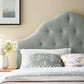 Modway Sovereign Tufted Button Linen Fabric Upholstered Queen Headboard in Gray MDY-MOD-5162-GRY