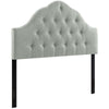 Modway Sovereign Tufted Button Linen Fabric Upholstered Queen Headboard in Gray