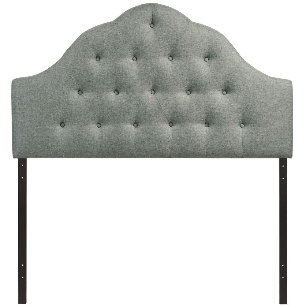 Modway Sovereign Tufted Button Linen Fabric Upholstered King Headboard in Gray MDY-MOD-5166-GRY