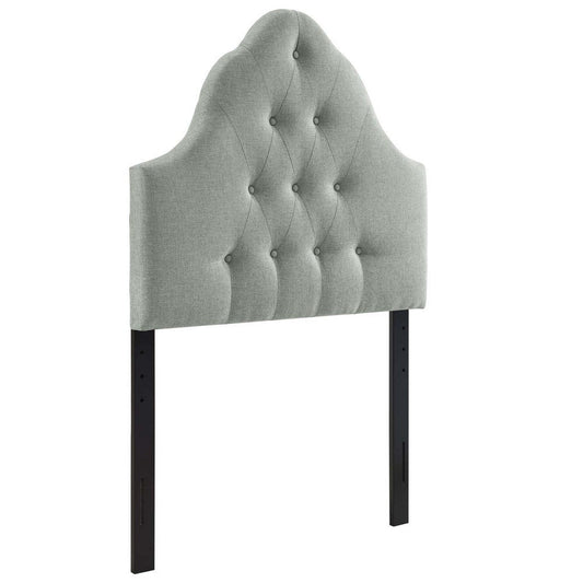 Modway Sovereign Tufted Button Linen Fabric Upholstered Twin Headboard in Gray