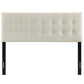 Modway Emily Tufted Button Linen Fabric Upholstered Queen Headboard in Ivory MDY-MOD-5170-IVO