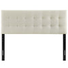 Modway Emily Tufted Button Linen Fabric Upholstered Queen Headboard in Ivory MDY-MOD-5170-IVO