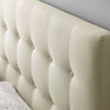 Modway Emily Tufted Button Linen Fabric Upholstered Queen Headboard in Gray