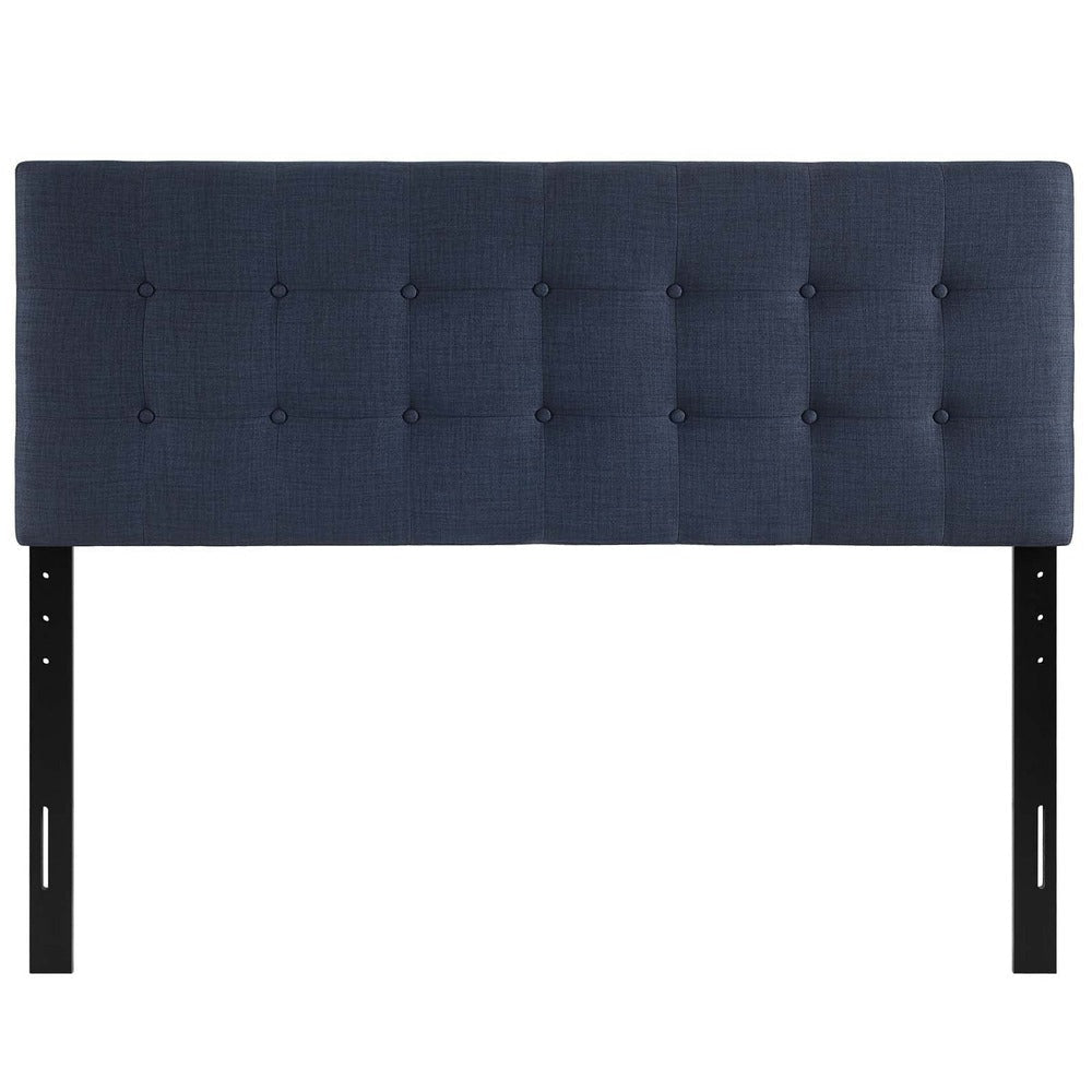 Modway Emily Tufted Button Linen Fabric Upholstered Queen Headboard in Navy MDY-MOD-5170-NAV