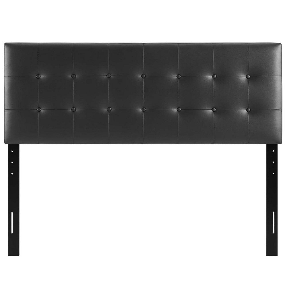 Emily Queen Vinyl Headboard - No Shipping Charges MDY-MOD-5171-BLK