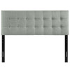 Modway Emily Tufted Button Linen Fabric Upholstered Full Headboard in Gray MDY-MOD-5172-GRY