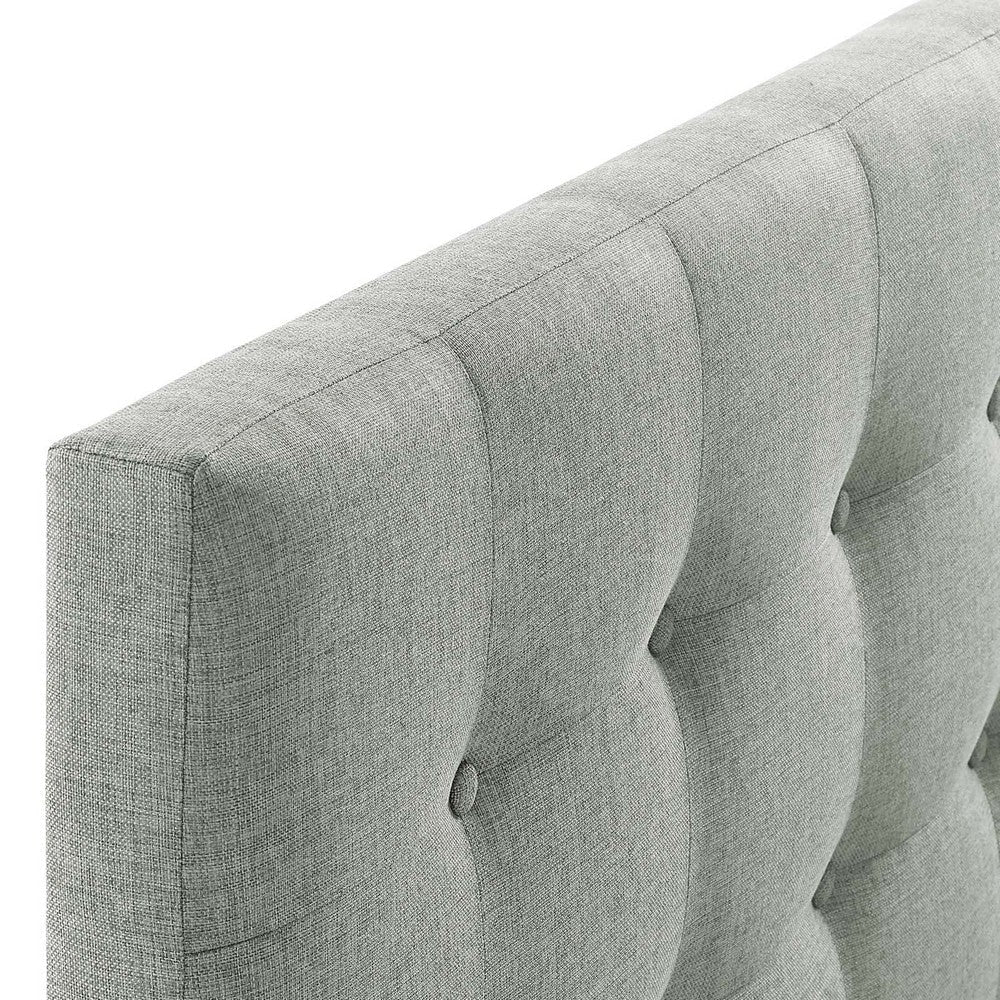 Modway Emily Tufted Button Linen Fabric Upholstered Full Headboard in Gray MDY-MOD-5172-GRY