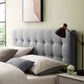 Modway Emily Tufted Button Linen Fabric Upholstered Full Headboard in Gray MDY-MOD-5172-GRY