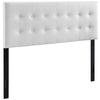 Modway MOD-5173 Emily Tufted Button Faux Leather Upholstered Full Headboard in White