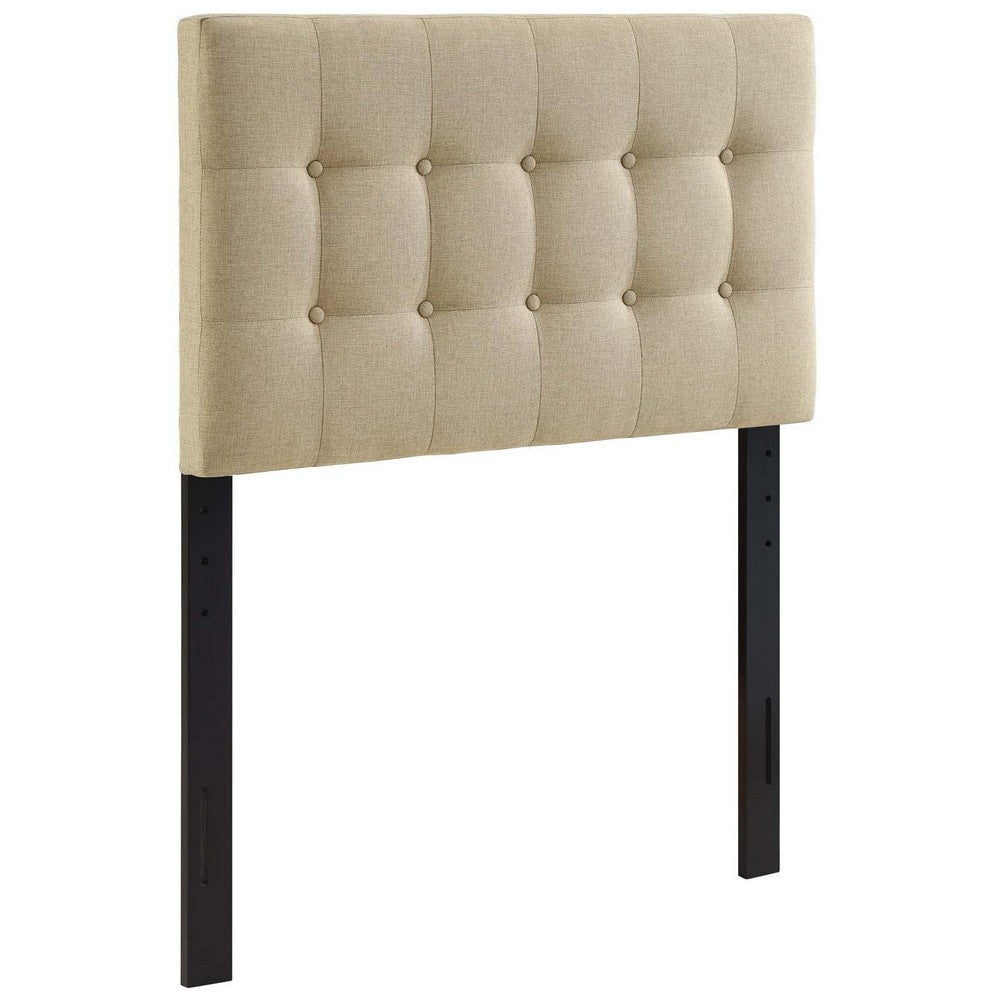 Beige Emily Twin Fabric Headboard