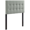 Gray Emily Twin Fabric Headboard