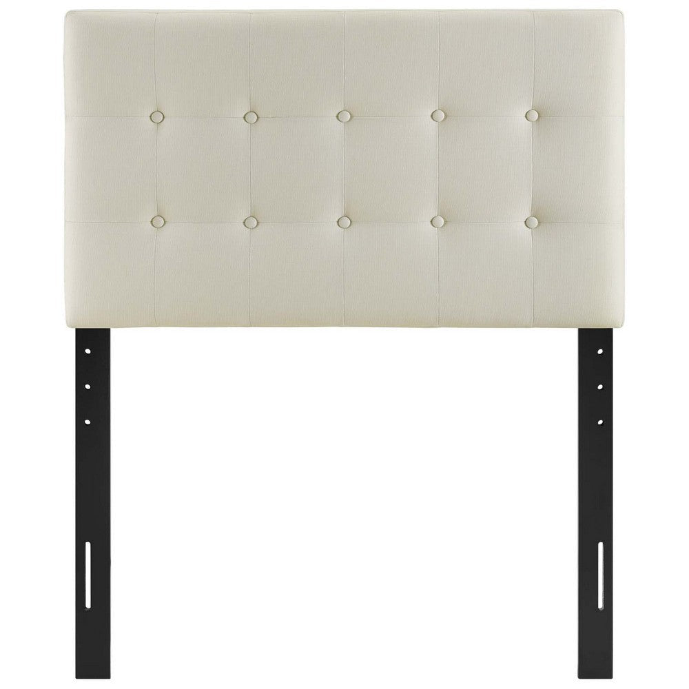 Ivory Emily Twin Fabric Headboard - No Shipping Charges MDY-MOD-5176-IVO