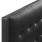 Black Emily Twin Vinyl Headboard - No Shipping Charges MDY-MOD-5177-BLK