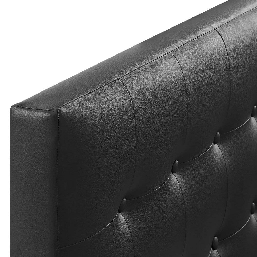 Black Emily Twin Vinyl Headboard - No Shipping Charges MDY-MOD-5177-BLK