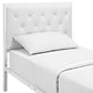 Modway Mia Tufted Faux Leather Twin Platform Bed Frame in White White MDY-MOD-5179-WHI-WHI-SET