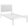 Modway Mia Tufted Faux Leather Twin Platform Bed Frame in White White MDY-MOD-5179-WHI-WHI-SET