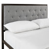 Modway Mia Upholstered Brown Beige Tufted Platform Bed with Metal Slat Support in Full MDY-MOD-5180-BRN-GRY-SET