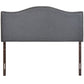 Smoke Curl Queen Nailhead Upholstered Headboard - No Shipping Charges MDY-MOD-5206-SMK