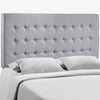 Modway Tinble Tufted Button Linen Fabric Upholstered Queen Headboard in Gray